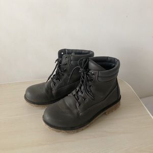 Dark grey combat boots